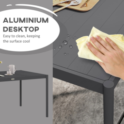 Outsunny 6 Seater Aluminium Outdoor Table Dark Grey - Size: 152 x 38 x 15cm - Wilko - thumbnail 6