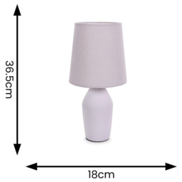 ValueLights Arlo Lilac Shade Ceramic LED Table Lamp - Size: 36.5 x 18 x 18cm - Purple - Wilko - thumbnail 4