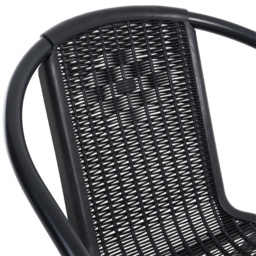 Living and Home Wicker 4 Seater Square Bistro Set - Black - Wilko - thumbnail 7