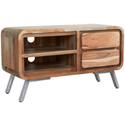 Brooklyn Aleiny 2 Drawer 2 Shelf Hardwood TV Cabinet - Brown - Wilko - thumbnail 3