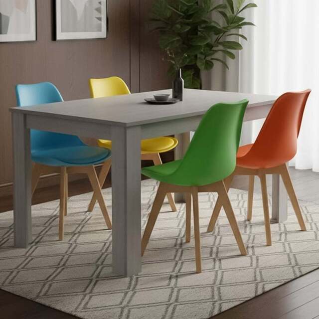 Portland Kosy Koala 4 Seater Modern Dining Set Grey and Multicolour - Wilko - image 1