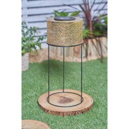 Gold Cut Out Design Solar Lantern - Size: 18.5 x 42 x 18.5 - Illuminated Garden - Wilko - thumbnail 3