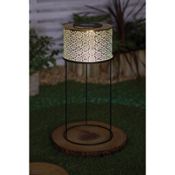 Gold Cut Out Design Solar Lantern - Size: 18.5 x 42 x 18.5 - Illuminated Garden - Wilko - thumbnail 4
