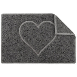 Oseasons Grey Heart Embossed Doormat with Open Back 60 x 40cm - Wilko - thumbnail 4
