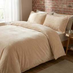 Selena Velvet Duvet Set Natural Superking - Size: Super King - Wilko - thumbnail 5