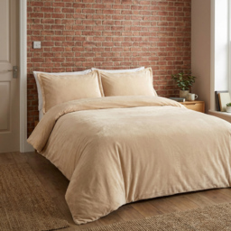 Selena Velvet Duvet Set Natural Superking - Size: Super King - Wilko - thumbnail 7