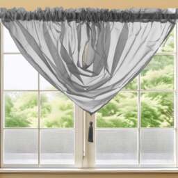 Velosso Riva Charcoal Swag Curtain 112 x 99cm - Grey - Wilko