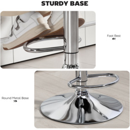 Portland Grey PU Leather Height Adjustable Swivel Bar Stool - Size: Single - Wilko - thumbnail 7