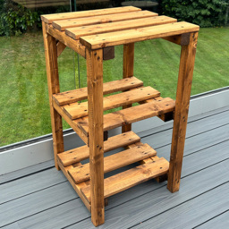 Charles Taylor Bramshall 3 Shelf Storage Table - Size: 90 x 54 x 50cm - Brown - Wilko