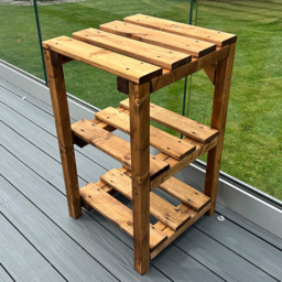 Charles Taylor Bramshall 3 Shelf Storage Table - Size: 90 x 54 x 50cm - Brown - Wilko - thumbnail 3