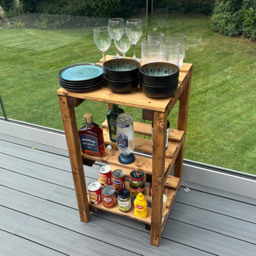 Charles Taylor Bramshall 3 Shelf Storage Table - Size: 90 x 54 x 50cm - Brown - Wilko - thumbnail 6