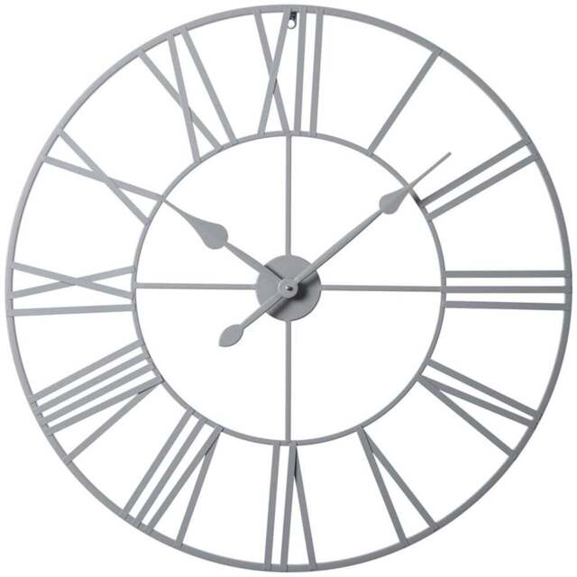 EOS Grey Skeleton Wall Clock with Roman Numerals 80cm - Size: 80 x 80 x 2cm - Home Garden Direct - Wilko - image 1