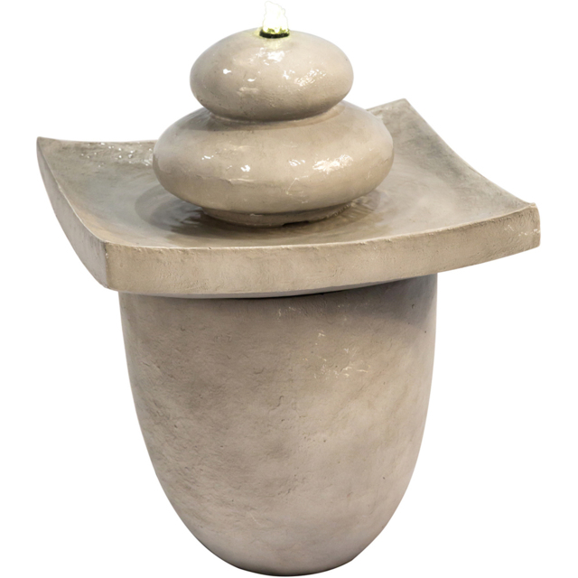 Teamson Home 2 Tier Outdoor Zen Stones Fountain with LED Light - Size: 62.0 x 46.0 x 46.0cm - Grey - Wilko - image 1