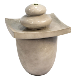 Teamson Home 2 Tier Outdoor Zen Stones Fountain with LED Light - Size: 62.0 x 46.0 x 46.0cm - Grey - Wilko - thumbnail 1