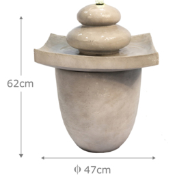 Teamson Home 2 Tier Outdoor Zen Stones Fountain with LED Light - Size: 62.0 x 46.0 x 46.0cm - Grey - Wilko - thumbnail 7