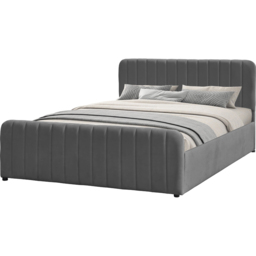Comfy Living Double Dark Grey Brushed Velvet Gas Lift Ottoman Bedframe - Wilko - thumbnail 3