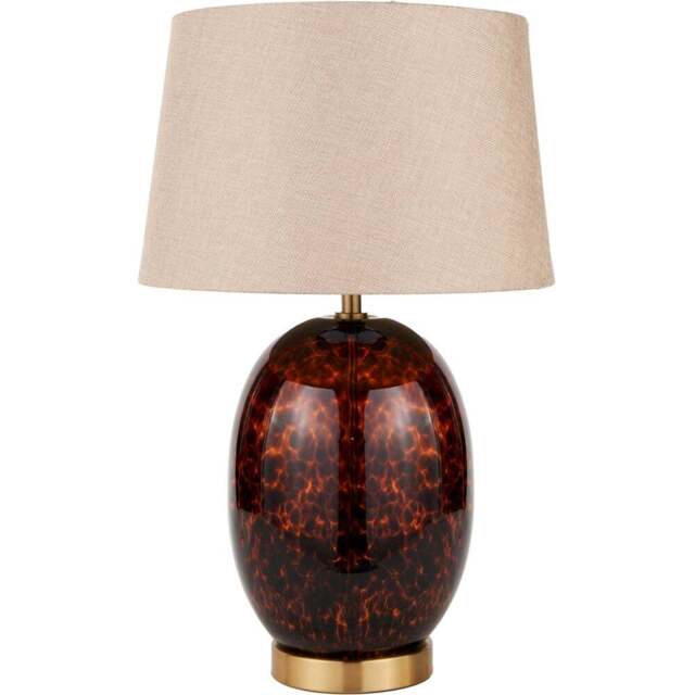 Pacific Lifestyle Lucien Tortoiseshell Glass Tall Table Lamp - Brown - Wilko - image 1
