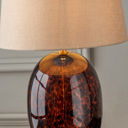 Pacific Lifestyle Lucien Tortoiseshell Glass Tall Table Lamp - Brown - Wilko - thumbnail 4