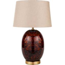 Pacific Lifestyle Lucien Tortoiseshell Glass Tall Table Lamp - Brown - Wilko