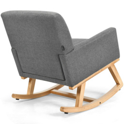 Costway Grey Upholstered Recliner Rocking Armchair - Size: Single - Wilko - thumbnail 5