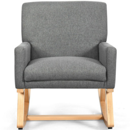 Costway Grey Upholstered Recliner Rocking Armchair - Size: Single - Wilko - thumbnail 4
