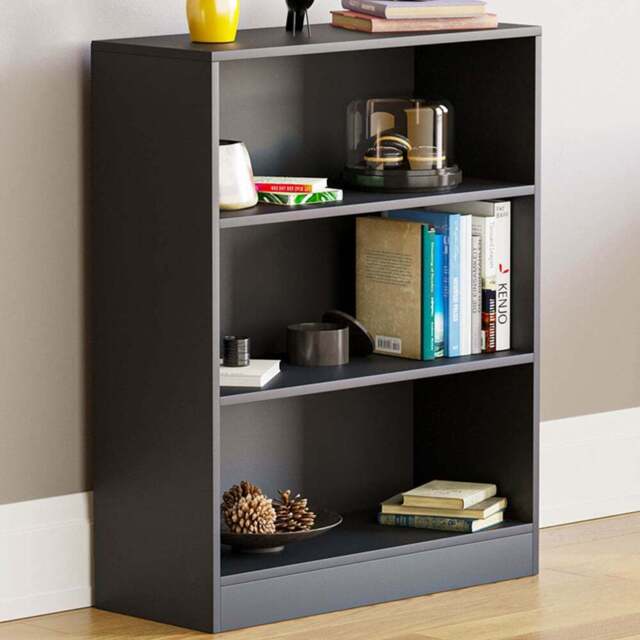 VIDA DESIGNS Cambridge 3 Shelf Black Low Bookcase - Wilko - image 1