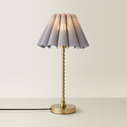 ValueLights Maeve Grey and Gold Scallop Pleated Tapered Shade Bobbin Bobble Table Lamp and Bulb - Size: 37.3 x 25 x 25cm - Wilko - thumbnail 6