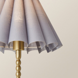 ValueLights Maeve Grey and Gold Scallop Pleated Tapered Shade Bobbin Bobble Table Lamp and Bulb - Size: 37.3 x 25 x 25cm - Wilko - thumbnail 4