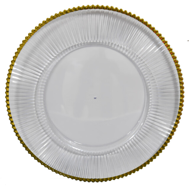 Clear Charger Plate with Gold Rim - Wilko - image 1