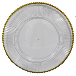 Clear Charger Plate with Gold Rim - Wilko - thumbnail 1
