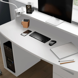 Flair Power Z Compact White LED Gaming Desk - Size: 91.1 x 65 x 140cm - Wilko - thumbnail 7