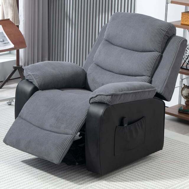HOMCOM Dark Grey Patchwork Design Electric Power Lift Elderly Recliner Armchair - Size: Single - Wilko - image 1