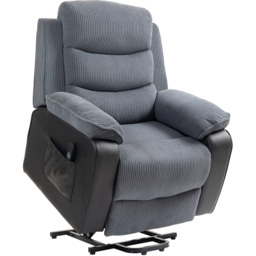 HOMCOM Dark Grey Patchwork Design Electric Power Lift Elderly Recliner Armchair - Size: Single - Wilko - thumbnail 3