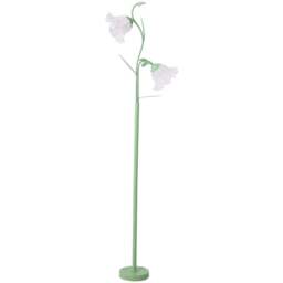 Living and Home 2 Light Green and White Floral Floor Lamp with Foot Switch - Size: 163 x 17.5 x 17.5cm - Wilko - thumbnail 1