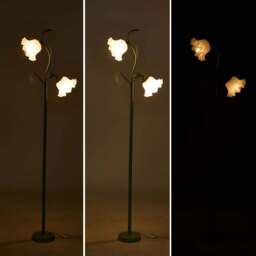 Living and Home 2 Light Green and White Floral Floor Lamp with Foot Switch - Size: 163 x 17.5 x 17.5cm - Wilko - thumbnail 3