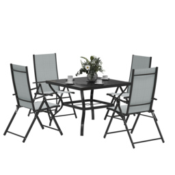Outsunny 4 Seater Garden Dining Set Grey - Wilko - thumbnail 3