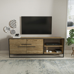 Decorotika Polka 2 Door Oud and Black TV Unit - Size: 56.6 x 160 x 38.5cm - Multi - Wilko - thumbnail 7