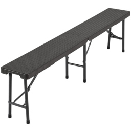 Living and Home Set of 2 Rattan Black Folding Bench - Size: 2 Seater - Wilko - thumbnail 3