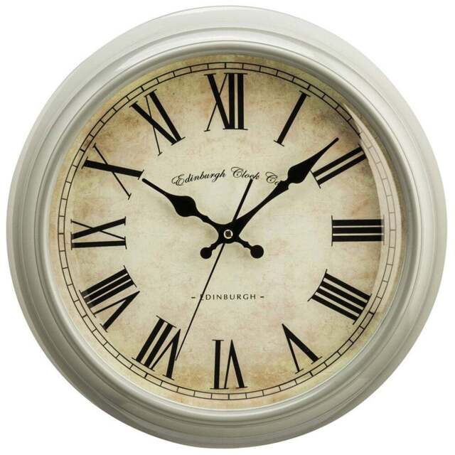 Premier Housewares Vermont Grey Plastic Round Wall Clock 35cm - Size: 35 x 5 x 35cm - Wilko - image 1