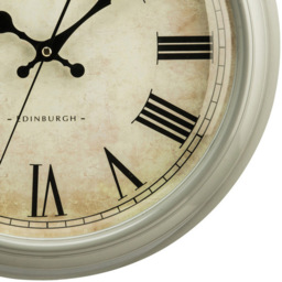 Premier Housewares Vermont Grey Plastic Round Wall Clock 35cm - Size: 35 x 5 x 35cm - Wilko - thumbnail 4
