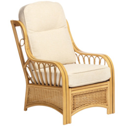 Desser Furniture Vale Light Oak Natural Rattan Cloud Chair - Size: 100 x 65 x 87cm - Brown - Wilko - thumbnail 3
