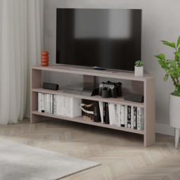 Decortie Thales 2 Shelf Mocha Grey Modern Corner TV Unit - Size: 45 x 110 x 36cm - Wilko - thumbnail 7