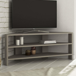 Decortie Thales 2 Shelf Mocha Grey Modern Corner TV Unit - Size: 45 x 110 x 36cm - Wilko - thumbnail 1