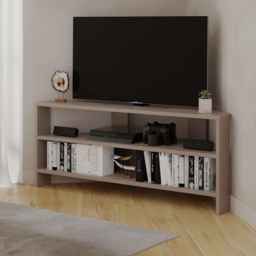 Decortie Thales 2 Shelf Mocha Grey Modern Corner TV Unit - Size: 45 x 110 x 36cm - Wilko - thumbnail 6