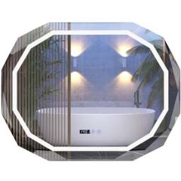 Costway Anti-Fog LED Bathroom Mirror - Size: 103 x 84cm - Silver - Wilko