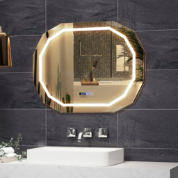 Costway Anti-Fog LED Bathroom Mirror - Size: 103 x 84cm - Silver - Wilko - thumbnail 4