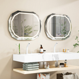 Costway Anti-Fog LED Bathroom Mirror - Size: 103 x 84cm - Silver - Wilko - thumbnail 5