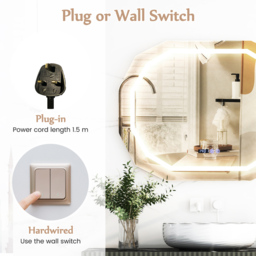 Costway Anti-Fog LED Bathroom Mirror - Size: 103 x 84cm - Silver - Wilko - thumbnail 7