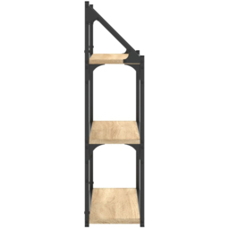vidaXL 3 Shelf Sonoma Oak Wooden Wall Rack - Size: 78.5 x 60 x 21cm - Brown - Wilko - thumbnail 5