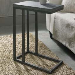 Bentley Designs Renzo C Shape Zinc and Dark Grey Sofa Table - Size: 61 x 46 x 25cm - Wilko - thumbnail 1
